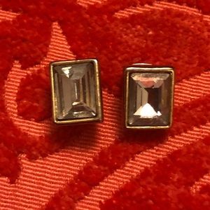 Emerald-cut stud earrings